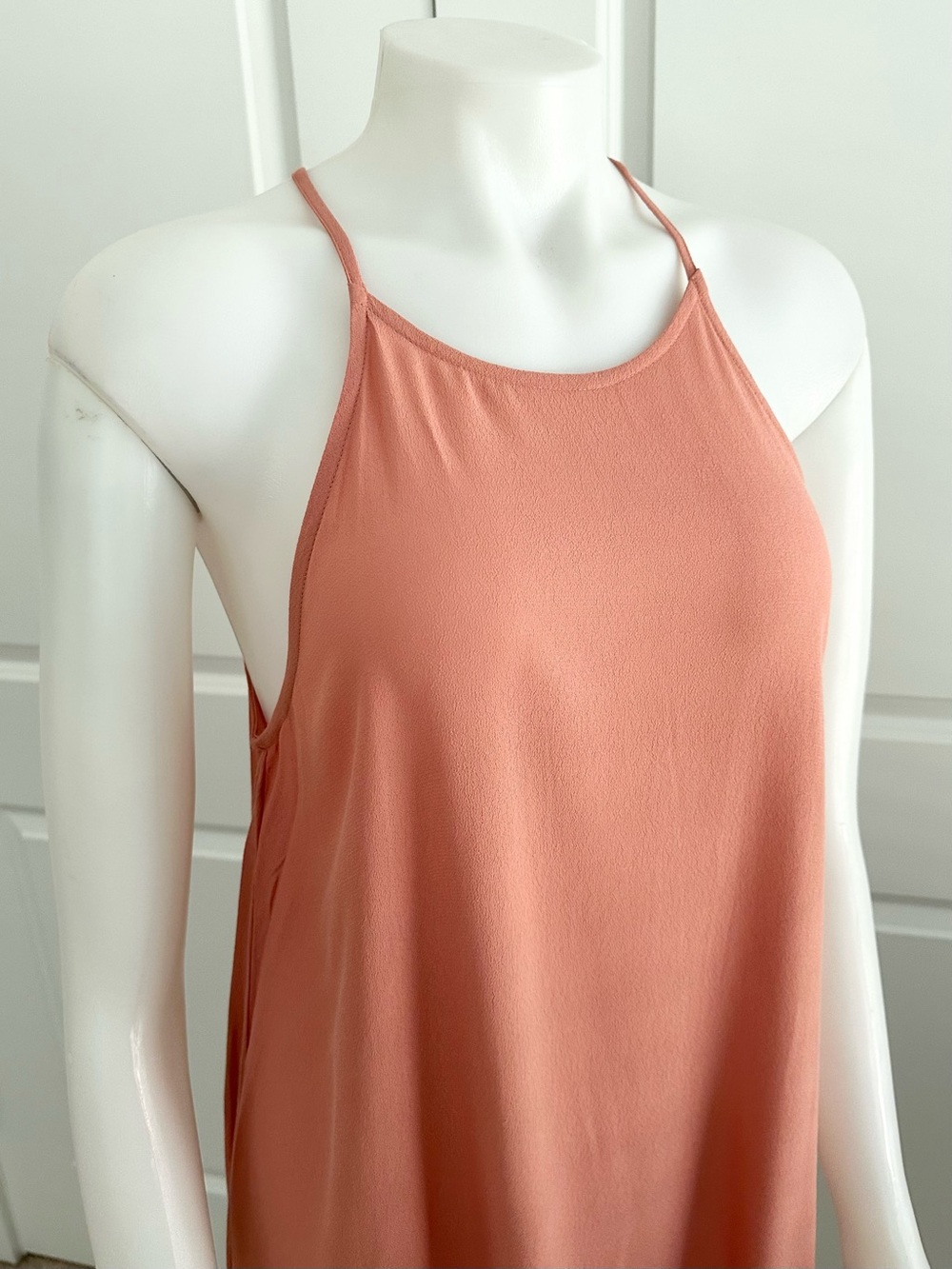 Coral Pink Lightweight Sleeveless Spaghetti Strap Loose Fit Breezy Dress